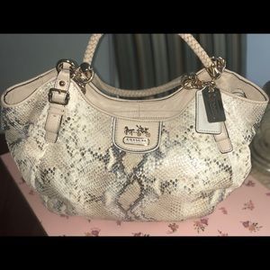 Snakeskin leather hobo